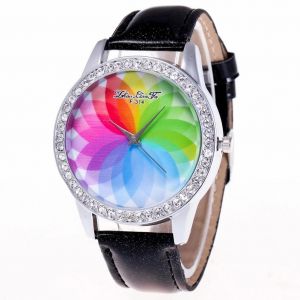 Zhoulianfa Femmes Casual Montre Cristal Color&eacute; Analogique Bracelet Bracelet Quartz (Noir) - Neuf