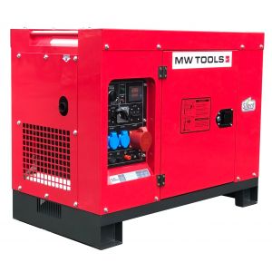 Groupe électrogène insonorisé diesel 8kW 230V + 10kW 400V MW Tools DG100E DG100E - Neuf