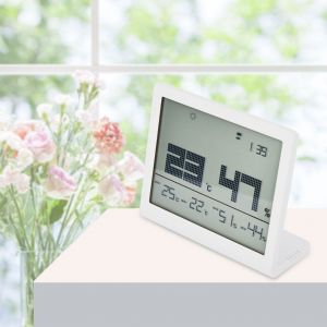 HJLIAN Hygrometre numerique ultra-fin, jauge d'humidite, moniteur de temperature et d'humidite interieure, blanc - Neuf