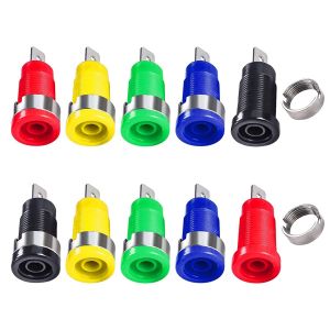 KALANKA-10 pièces Prise Jack Banane Femelle - Connecteur Banane Femelle 4 mm Borne de Liaison Adaptateur Panneau/Châssis Type à souder - Neuf
