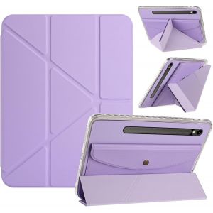 Kal-Coque Pour Samsung Galaxy Tab S10 Fe/ S9 Fe/ S9, Plusieurs Angles Rabat Pliable &Eacute;tui Avec Portefeuille Arri&egrave;re Housse Pour Galaxy Tab S9 Fe - Violet - Neuf
