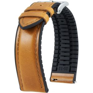 Eryi-Bracelet Montre En Cuir 22mm 21mm 20mm 19mm 18mm 16mm 14mm Cuir Ciré À L'huile Et Silicone Hybrid Bracelets De Montre À Dégagement Rapide Pour Homme Femme 6 Couleurs - Neuf