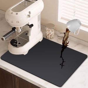 Eryi-Tapis De Machine À Café, 40 X 30cm Tapis De Séchage À Vaisselle De Plat Absorbant, Tapis Antidérapant Pour Bar À Café Tapis De Déversement, Tapis Egouttoir Pour Vaisselle - Neuf