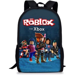 Robllox Sacs à Dos pour Enfant,Robllox Sacs Scolaires 3D Impression Sac à Dos Cartable Réglable Sac d'école Animé Thème Scolaires Cartables Étudiant pour Enfants - Neuf
