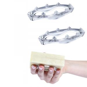 Lot de 2 porte-savons transparents, remplacement pour porte-savon non séchant dans la salle de bain/cuisine, poignée anti-chute pour baignoire et douche, à usage personnel - Neuf