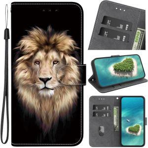 Kal-Étui Pour Samsung Galaxy A54 5g,Coque Housse En Cuir À Clapet Motifs Peinture Animaux Ou Fleurs Ou Papillons Antichoc Bourse Poche Pour Samsung Galaxy A54 5g,Coloré -20 - Neuf