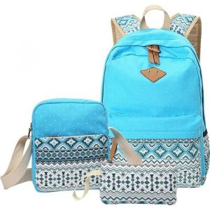SaiDeng Sac a dos College Scolaire Toile Sac à dos Cartable Collège Lycée Voyages Sac d école Sac Ecole Ado Fille Sac à Main Port... - Neuf