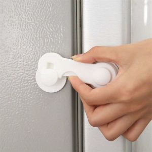 Lot De 10 Verrous De Sécurité Pour Enfants : Verrous Pour Portes De Placard, Réfrigérateur, Tiroirs, Armoires, Fenêtres, Portes, Sans Perçage, Protection Optimale Pour Enfants Et Bébés ¿ Blanc - Neuf