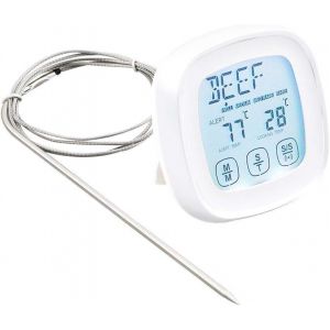 TWQ-Thermom&egrave;tre &agrave; Viande Thermom&egrave;tre &agrave; Lecture instantan&eacute;e pour Aliments Thermom&egrave;tre de Cuisson num&eacute;rique avec sonde d'alarme minuterie pour Four, Cuisine, Gril, fumoir - Blanc - Neuf