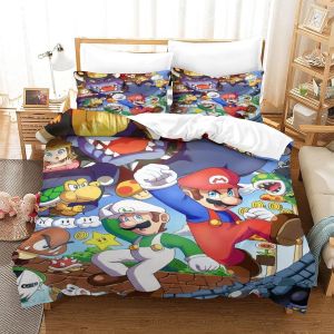 Ensembles De Housse De Couette Super Mario Ensemble De Literie Avec Fermeture &iquest;&iquest;Clair Pour Enfants Adolescents Pi&iquest;&iquest;Ces Housse De Couette Douce Pour La - Neuf