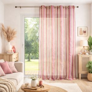 Voilage En Organza &Agrave; Rayures - Neuf