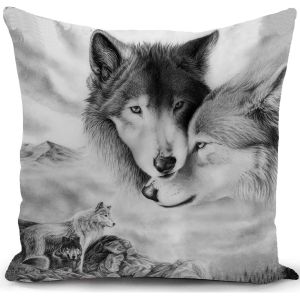 Cauc-Loup Housse De Coussin 40x40 Cm Loup Femme Cadeau Accessoires Canape Coussin Decoratif Salon Scandinave Housse Coussin Pour Canap&eacute; Chambre - Neuf