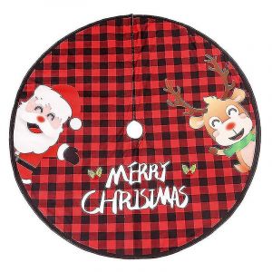 Jupe de sapin d&eacute;corative &agrave; carreaux pour No&euml;l, jupe de sapin avec un vieil &eacute;lan, jupe de sapin de No&euml;l SX - Neuf