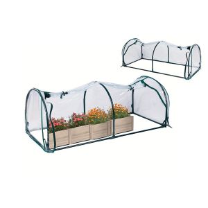 Serre &Agrave; Fleurs Avec Portes Zipp&eacute;es, B&acirc;che En Pvc, Structure En Acier, 120 X 60 X 50 Cm - Neuf