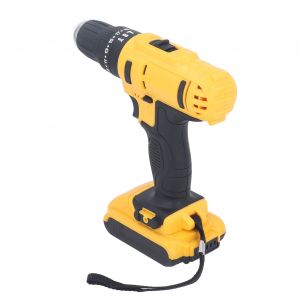 XYONG Petite perceuse sans fil au lithium sans balais avec chargeur a 2 batteries, mandrin 3/8 po, 2 vitesses variables pour bois et metal, prise UE AC100-240 V - Neuf