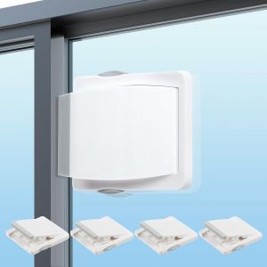 Kalanka-Serrure De Fenêtre Coulissante, 4 Pièces Serrure De Porte Coulissante En Verre, Sans Perçage, Pour La Protection Des Enfants Et Des Animaux Domestiques, Sécurité De Location - Neuf