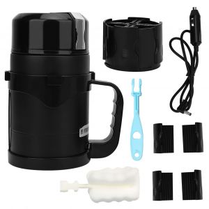 Hjlian Bouilloire Electrique De Voiture En Acier Inoxydable A Vide De Grande Capacite, Tasse Chauffante, Allume-Cigare 12-24 V - Neuf