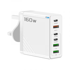 Xiaomi 160w Chargeur Multi-Ports Usb Type C Adaptateur De Chargeur De T&eacute;l&eacute;phone De Charge Rapide Pour Iphone Samsung Huawei Chargeur Mural Eu/Us/Uk--Uk White - Neuf