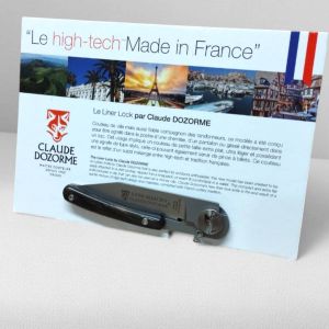 Couteau De Poche Liner Alsacien Manche Ebene Acier Inoxydable X50crmov15 Fabrication Francaise Claude Dozorme - Neuf