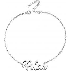 Eryi-Bracelet Pour Femme Avec Prénom En Acier Inoxydable - Pendentif Prénom Personnalisé Argenté Pour Femme - Cadeaux Personnalisés Pour Femme, Mère, Fille, Meilleure Amie - Neuf