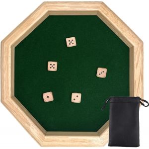 Sansh-Piste De Dés, 25.5cm/10.04 In Plateau De Des En Bois,Plateau De Des, Piste De Des, Piste De Des+Dés & Ceintures, Convient Pour Plateau Jeu De Dés Pour Les Jeux De Table Dnd Et Rpg - Neuf