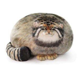 Oreiller en peluche chat Pallas,chat mignon des steppes peluches douces animaux en peluche - Neuf
