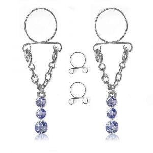 Clip Non Percé Réglable Sur Faux Mamelon Anneau Corps Bijoux Pinces 1 Paire - Neuf