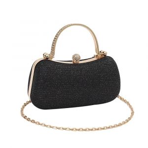Mariage Mari&eacute;e Perl&eacute;e Femmes Sac De Soir&eacute;e Sac De D&icirc;ner Cha&icirc;ne &Eacute;paule Sacs &Agrave; Main &Eacute;l&eacute;gant Strass Pochette Oeuf Forme Sac De Soir&eacute;e.Black 1Pc. - Neuf