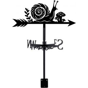 loc-Girouette De Jardin Exterieur D'Escargot En Forme De Champignon Girouettes En Forme De Feuille D'Escargot Girouette En Métal Noir Girouette En Forme D'Animal Deco Jardin Exterieur - Neuf