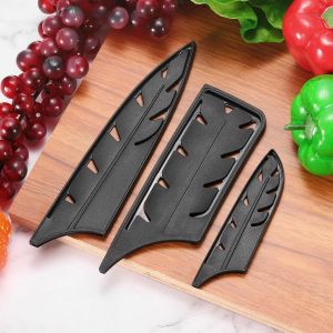 2pcs Housses De Protection Pour Lame De Couteau Pour Couteau Santoku De 7 Pouces,Prot&egrave;ge-Lame Universel Pour Couteau De Cuisine,Noir - Neuf