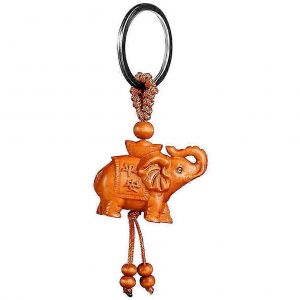 &Eacute;l&eacute;phant En Bois De Charme Pendentif Animal Keychain Sac De D&eacute;coration - Neuf