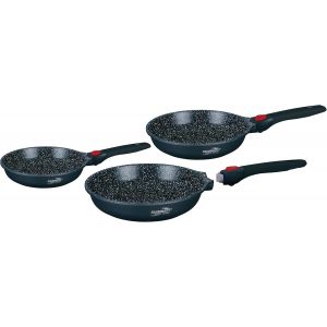 Subzonal-Haussmann Heritage - Set De 3 Pi&egrave;ces Po&ecirc;les 20/24/28cm - Manche Amovible, Rev&ecirc;tement Antiadh&eacute;sif Pierre, Compatible Induction, Four & Lave-Vaisselle, Sans Pfoa - Neuf