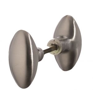 POIGNEE PORTE METAL ANCIENNE BOUTON DOUBLE OVALE 0634154902073 MAISON BRICOLAGE RENOVATION RENOVER BATIMENT FERMETURE SERRURE PRO DESIGN COMASOUND KARTEL - Neuf