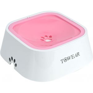 Kalanka-Gamelle D'eau Pour Chien Avec Disque Flottant, 1,5 L, Anti-Débordement, Anti-Étouffement, Sans Déversement, Pour Chien, Chat, Chiot, Chaton (Rose Clair) - Neuf