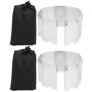 2pcs Camping En Plein Air Plug Pin Planche À Vent Alliage D'aluminium 9 Plaques Cuisinière Pare-Vent - Neuf