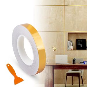 Kal-Carreaux De Sol Ligne De Feuilles D'or Carrelage Autocollante Ruban Adh&eacute;sif D&eacute;coratif Ruban D&eacute;coratif Imperm&eacute;able Pour Mur, Armoire, Chambre &Agrave; Coucher, Cuisine(2,0cm&times;50m) - Neuf