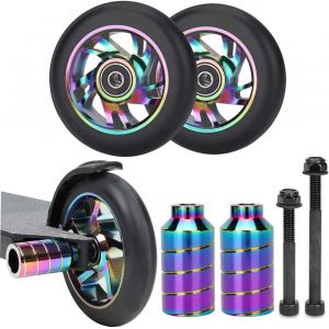 Pro Stunt Scooter Wheels 110mm With Abec 9 Bearings, Fits Razor/Apollo/Cox Swain Scooters And Most Freestyle Scooters With 110mm Wheels - Neuf