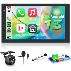 ¿8 Coeurs 6+128G¿ Carplay Android Autoradio 2 Din Avec Gps Écran Tactile De 7 Pouces, Poste Radio Voiture Bluetooth Avec Android Auto/Dsp/Wifi/Rds/Fm/Usb+Caméra De Recul[Z1133] - Neuf