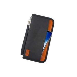 Porte-passeport RFID, portefeuille de voyage, organiseur de documents avec fermeture &eacute;clair et bracelet - Neuf