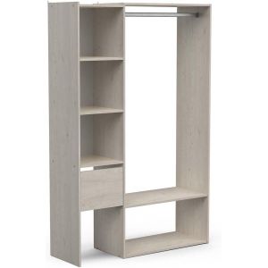 SUBZONAL-Kit Dressing Ouvert Extensible avec Penderie 4 Niches et 1 Tiroir en Bois &iquest; Coloris Ch&ecirc;ne Topanga - 120 x 183 x 40 cm - Neuf