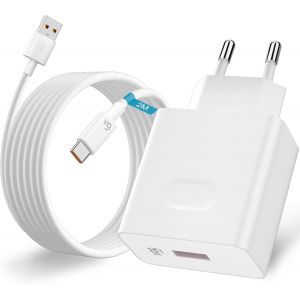 MEVRONISSHOP-66W USB Chargeur Rapide pour Honor 200 Lite 90 Lite Magic7 Lite,66W Charge Chargeur avec 6A C&acirc;ble USB C 2M pour Honor Magic7 7 Pro 6 6Pro 6Lite 90 70 Lite 200 Pro X6b X9d Pad X8a X9a - Neuf