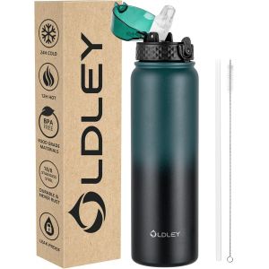 Shiba-Bouteille D'eau En Acier Inoxydable Avec Paille 1l Isotherme Sous Vide Grande Gourde En Métal Étanche Garder Les Boissons Au[3 - Neuf