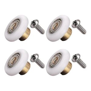 4 rouleaux de porte de douche,roues de coureurs de remplacement pour cabine de douche,coureurs,roues,pièces de rechange de salle de bain de 19 mm de diamètre - Neuf