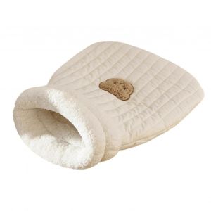 Pet Mat Coussinet De R&eacute;chauffement Sac Machine Confortable Lit De Chat Et Chat Sac De Couchage Ours Mod&egrave;le Pour Les Chats Et Chiens De Petite Taille M Blanc - Neuf
