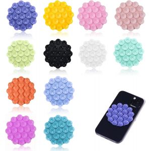 Ventouse pour t&eacute;l&eacute;phone portable, 12pcs Silicone Phone Holder Car Suction Cup, Multi-purpose Phone Holder, Car Holder, Suction Cup Holder (Mixed Colours) - Neuf