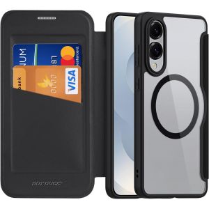 JGD-Coque Magn&eacute;tique pour Samsung Galaxy S25 Edge, [Compatible avec Magsafe] [RFID Blocage] Housse de Protection Antichoc Translucide en Cuir PU Premium pour Samsung Galaxy S25 Edge (Noir) - Neuf