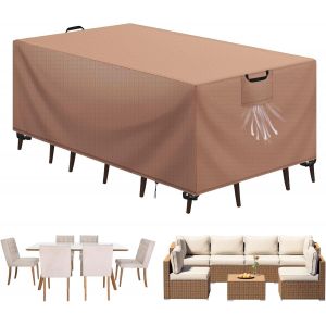 Ulteronixshop-Housse Salon De Jardin B&acirc;che Table De Jardin Tissu Oxford 420d Couverture De Protection Meubles Exterieur Imperm&eacute;able, Coupe-Vent, Anti-Uv Housse De Meubles En Rotin, Kaki, 200x100x75 C - Neuf