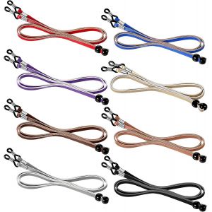 Oruola Lot De 8 Cordon Lunettes Femme,Anti-Perte Cordon Lunettes Enfant,Universelles En Cuir Pour Femmes,Cordon De Lunettes Réglable,Cordon De Lunettes Pour Homme Et Femme,Multicolore - Neuf