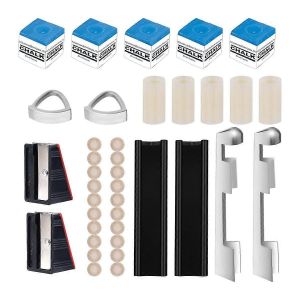 Kit De Queues De Billard,2 Pinces À Pointes De Queue,20 Pointes De Queue,2 Façonneurs,5 Embouts - Neuf