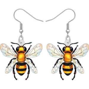 Kal-Acrylique Anime Abeille Boucles D'oreilles Pendentif Goutte Bijoux Pour Femmes Filles Enfants Abeilles Amoureux Cadeaux Fantaisie Charms Décoratifs - Neuf